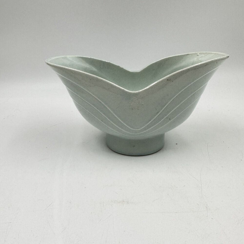 Vintage Paul Thornhill Pottery Blue Vase - Bowl Art Deco Art Planter - TP USA - Picture 5 of 9